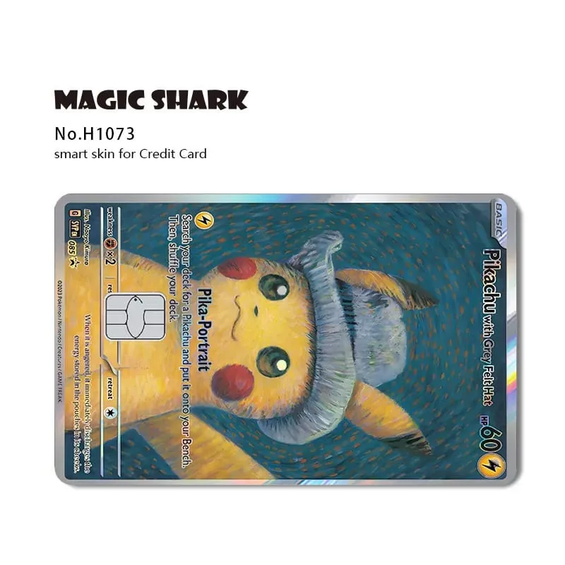 Magic Shark Mew Charizard EX Eevee Gengar Pikachu TCG Card Holographic Laser Skin Film Sticker for Bank Credit Card — image 11