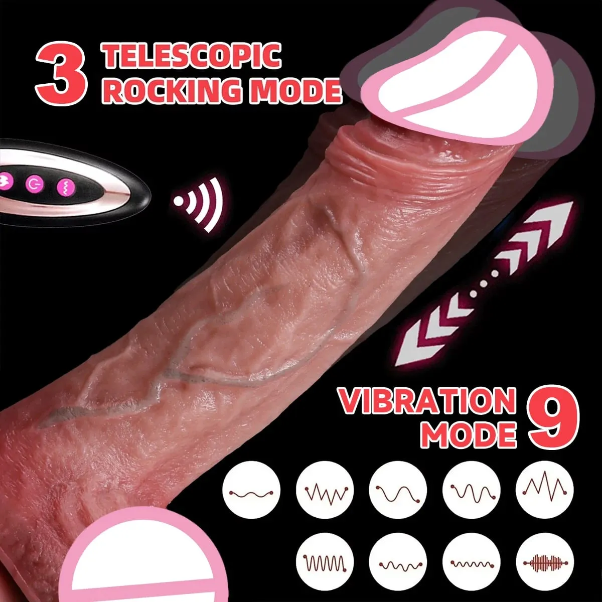 Realistic Soft Silicone Dildo with Suction Cup Vibration Heating For Women Masturbation G-spot Adult Sex Toys Anal Stimulation