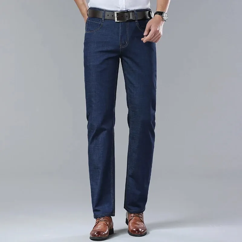 Nye mænds sommer ultratynde jeans Mode Business Komfortable bløde afslappede denimbukser Lette elastiske bukser med lige ben