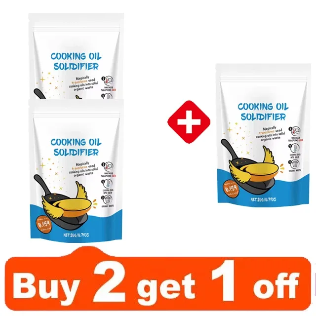 Cooking Oil Solidifier Powder Hot Grease Hardener for Used Fryer Oil Waste Vegetable Lard Eco Friendly Kitchen Cleaning Tool