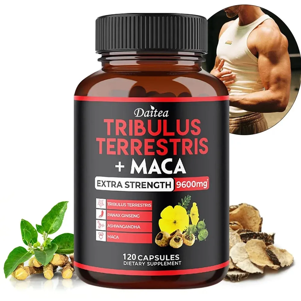 Tribulus Terrestris Capsules 7000mg with Maca Ginseng & Ashwagandha Energy Muscle Focus & Endurance Support for Men
