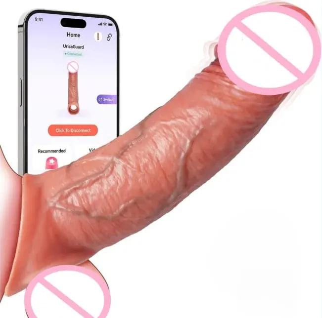 Penis Sleeve Cock Vibrator Realistický prodlužovač penisu Vibrační erekční kroužek s 10režimovým dálkovým ovládáním měkký silikonový penis pro muže pár