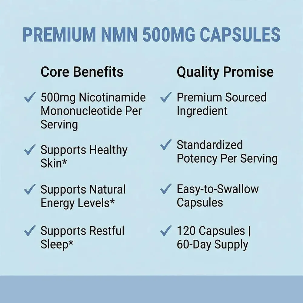 NMN Nicotinamide Mononucleotide - Supports Cell Repair and Growth Reduces Wrinkles and Increases Skin Elasticity — image 3