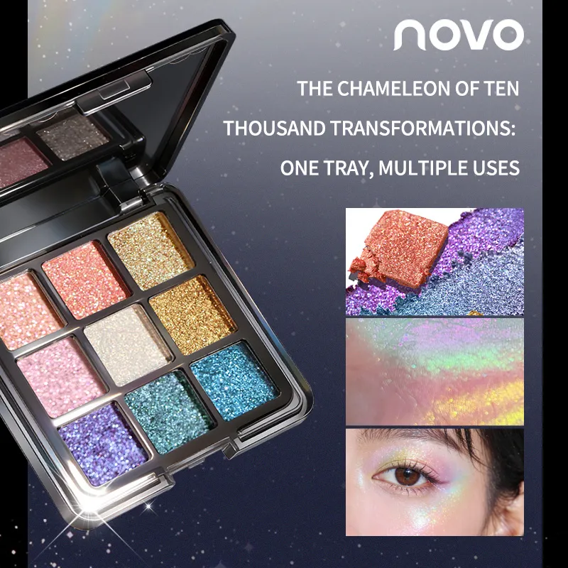 Yunyi Chameleon Nine Color Eye Shadow Disc Polarized Flasher Pearlescent Eye Shadow Multi Color Colorful Makeup