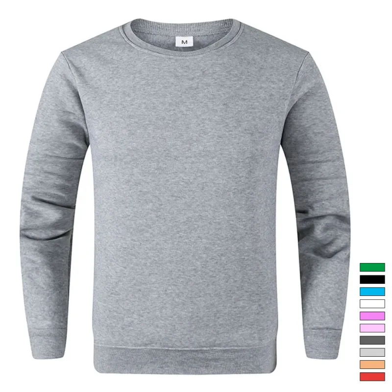 Sweat-shirt à manches longues pour hommes et femmes, pull basique décontracté, couleur unie, printemps automne, sport, Techwear