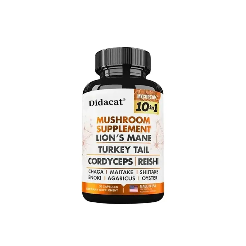 Didacat 10x Capsule Complesse di Funghi con Criniera di Leone Chaga Integratore Nootropico per il Cervello per la Memoria e l'Immunità — image 8
