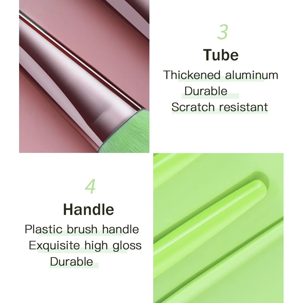 Neon Green 12 Pieces Makeup Brush Set Soft Cosmetic Brushes for Face Foundation Eyeshadow Blush Daily Make up Application — image 4