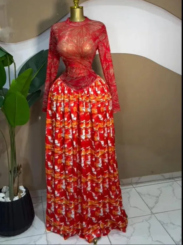 CM.YAYA Women leaf Print patchwork smock Midi A-line Long Maxi Dress 2026 Elegant Evening Birthday Party Dresses Trendy Vestidos