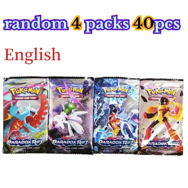 楽しい 40 ピースポケモンカードパック 4 セット日月バイオレット 151 英語トレーディングカードグッズおもちゃハロウィンギフトファンタジー SF