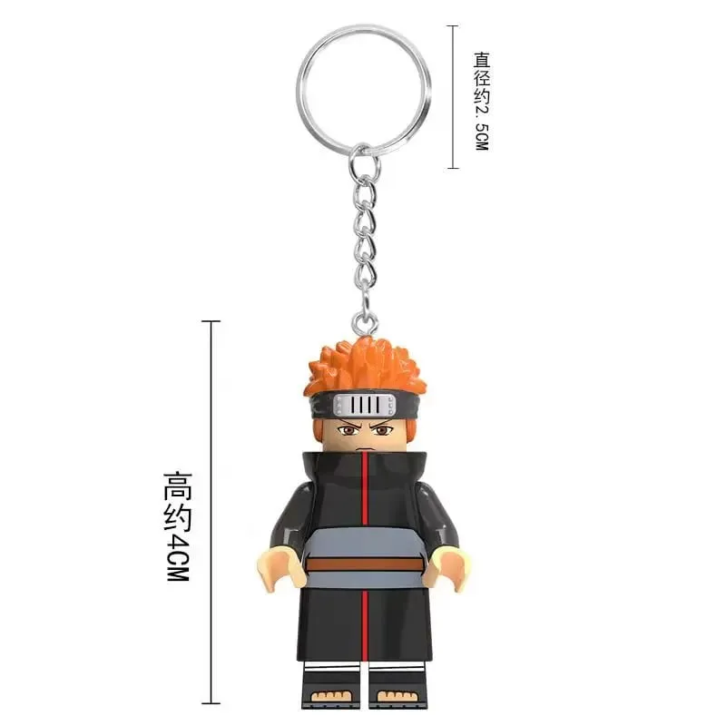 6style Beautiful Handmade 3D Cartoon Naruto anime peripherals keychain cute mini movable Figures Heads Assembly keychain gift