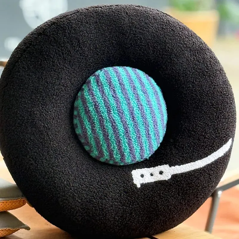40cm Vinyl Record Shaped Pillow Retro Throw Pillow For Music Lovers Disc Party Creative Plush Cushion Record Sofa Couch Pillow