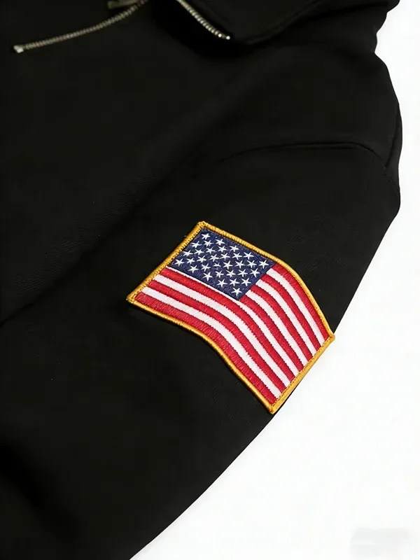 Y2K Retro Quarterzip Pullover Hoodie Pattern Embroidery Pattern Sweatshirt American Vintage Casual Streetwear Men Oversized Coat — image 7