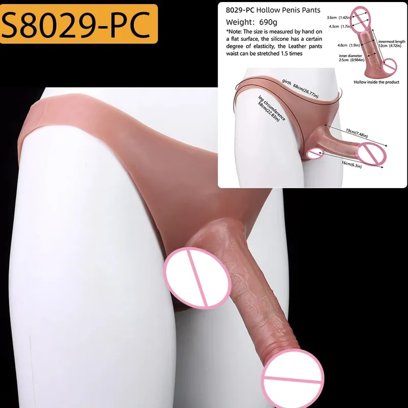 2 Colors Skin-Like Penis Sleeve Underwear насадка на член Male Strap-On Huge Ultra Realistic Hollow Dildo Pants Dick Extend