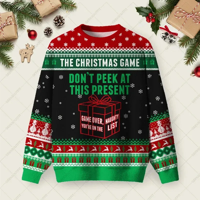 3D Print Gingerbread Man Graphic Sweatshirts Funny Santa Claus Ugly Christmas Sweater Unisex Xmas 2026 Pullover Casual Clothing — image 11