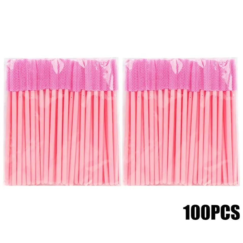 50/100 pçs escova de cílios de silicone escovas rímel varinhas aplicadores kits para extensão de chicote sobrancelhas maquiagem ferramenta