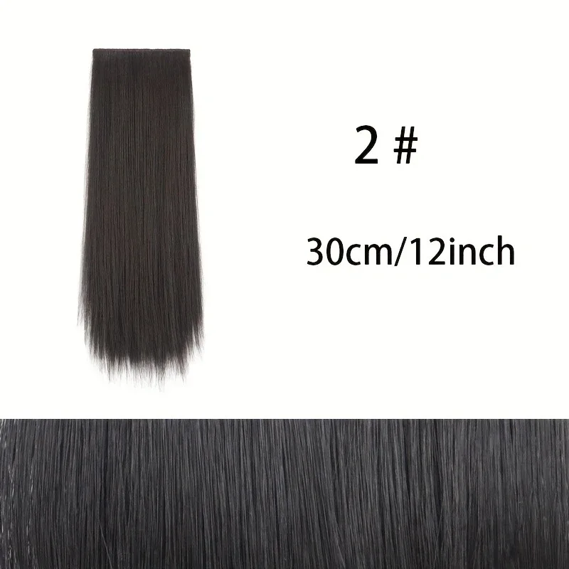Extension de cheveux synthétique courte et lisse, 10cm/20cm/30cm, Extension de cheveux Invisible, doublure de cheveux, couverture latérale supérieure, postiche pour femmes