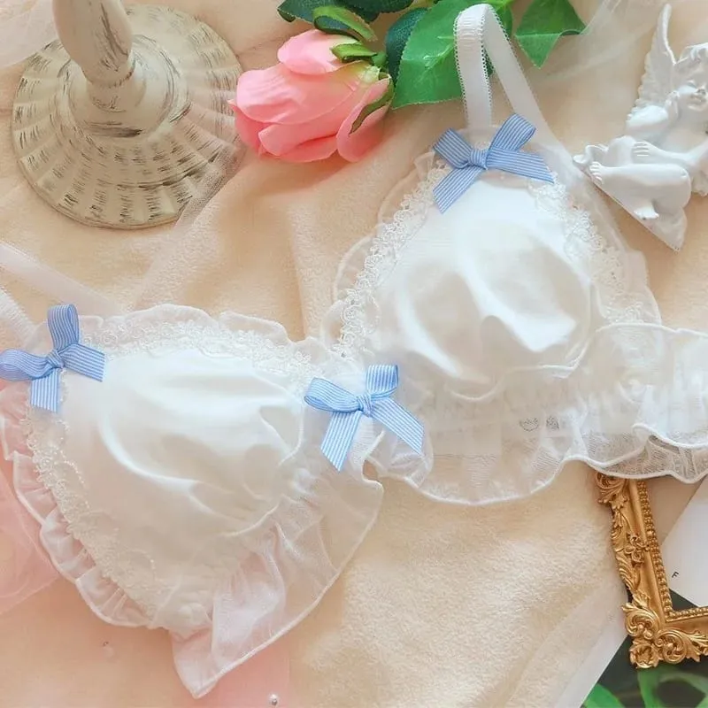 Lolita meisjes ondergoed schattige bh en slipje set ondergoed slaap intimi zoete kawaii kant comfortabele bh set mooie lingerie — image 3