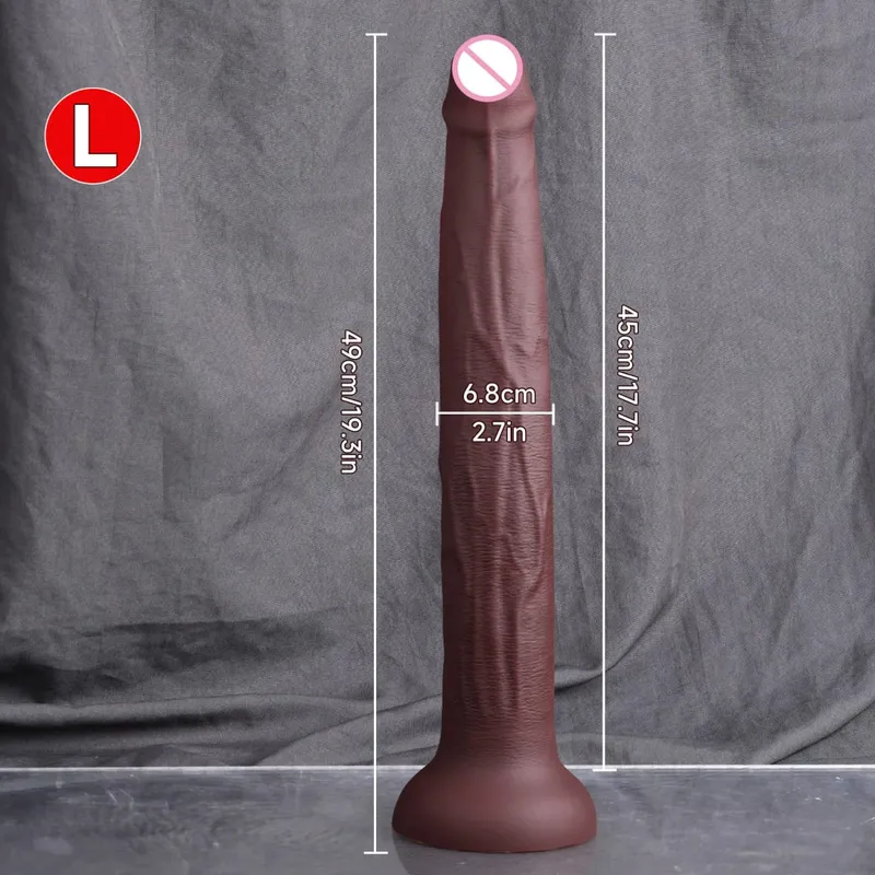 Long Dildo Realistic Snake Shape Single Layer Silicone Big Penis Soft Anal Sex Toys Suction Cup Dick for Women G-spot Orgasm 18+