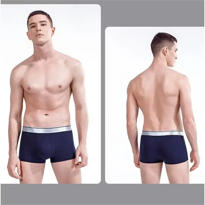 8Pcs Men's Underwear Solid Color Sexy Shorts Men's Boxer Shorts Milk Silk Fabric Soft Breathable Men Fashion Large Size XL-5XL