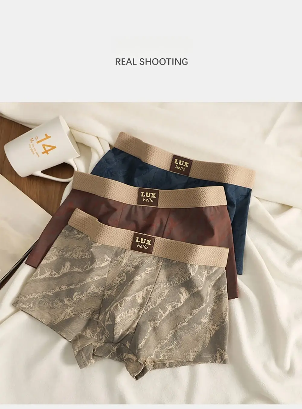 3 Cái/gói 100% Cotton Cao Cấp In Hình Võ Sĩ Hombre 3D Lưới Kháng Khuẩn Túi Quần Lót Mềm Mại Thoải Mái Quần Lót Nam — image 7