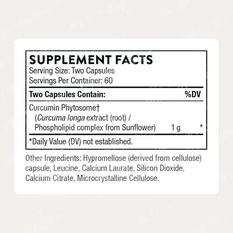 Turmeric Curcumin Phytosome 1000mg Capsules Advanced Phospholipid Complex Formula Joint & Immune Support Supplement 120 Capsules