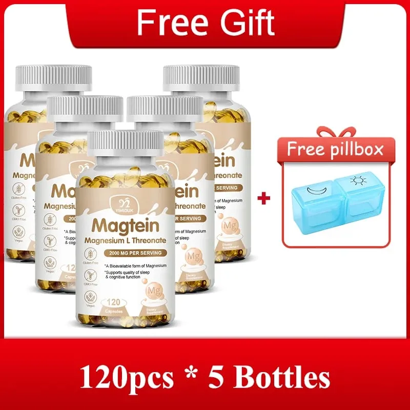 Pure Magtein Magnesium L-Threonate Capsules for Improves Sleep Quality & Cognitive Performance Reduces Anxiety & Neuro Health