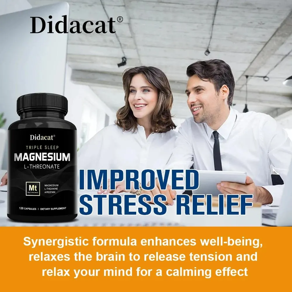 Magnesium L-threonate Capsules - Enhance Concentration Memory Promote Brain Health Improve Sleep Quality Reduces Fatigue
