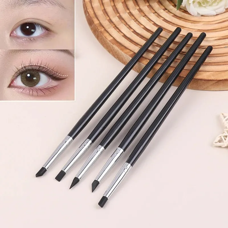 【Black Silicone Eyeliner Brush Multi-purpose Eyebrow Lipstick Brushes Easy To Use Nail Painting Pen Eyes Shaping Makeup】