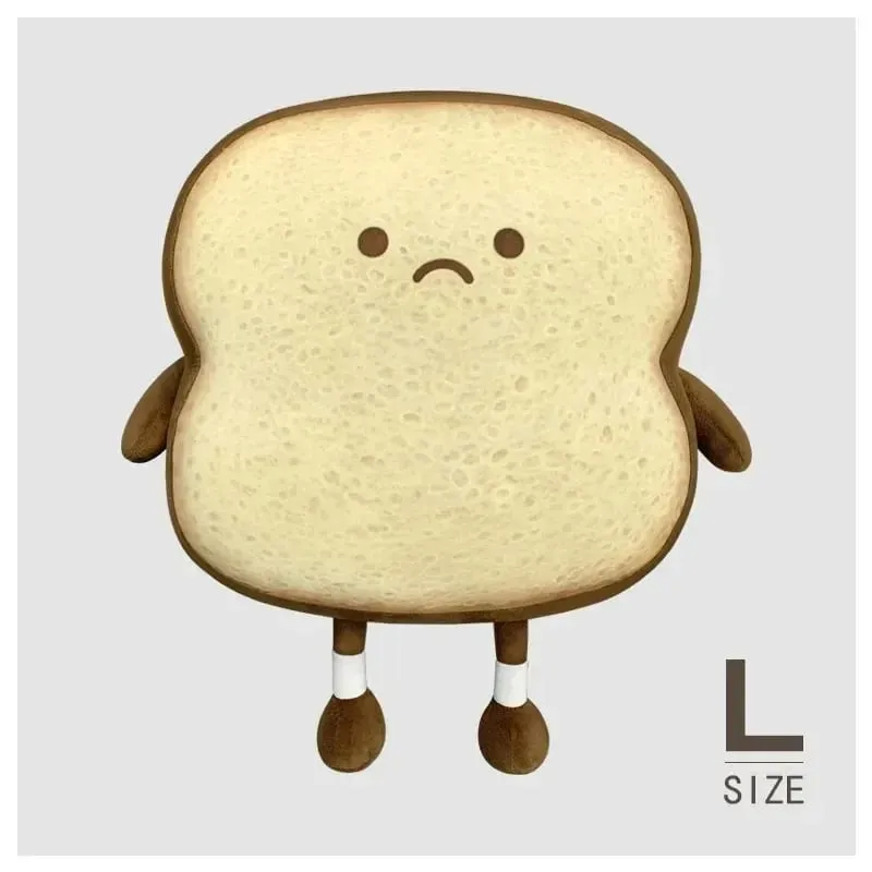 Soft Toast Shaped Stuffed Cushion Emotion Face Design Home Living Room Decoration Kids Daily Rest Practical Birthday Gift Pillow — image 7