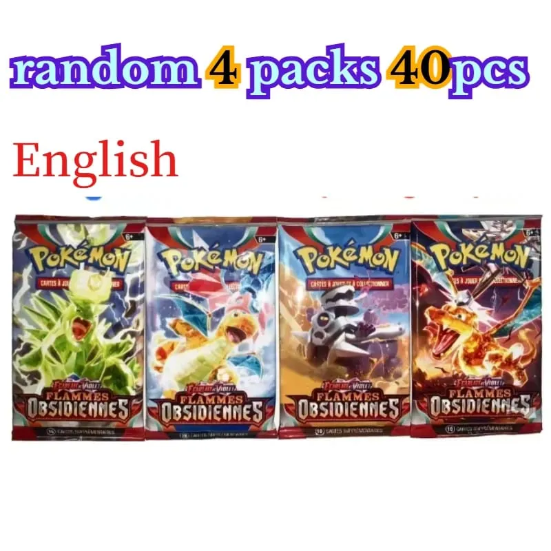 楽しい 40 ピースポケモンカードパック 4 セット日月バイオレット 151 英語トレーディングカードグッズおもちゃハロウィンギフトファンタジー SF