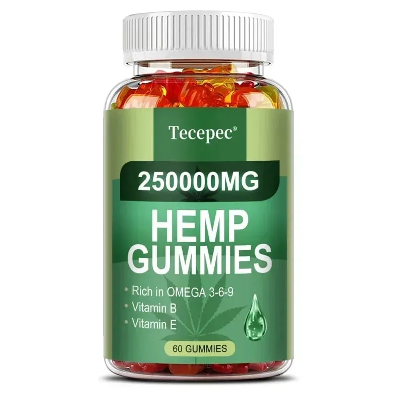 Contains Omega 3-6-9 Vitamin B E Gummies - Stress Relief Sleep Mood Skin Nails Focus Joint Support Non-GMO Supplement — image 8