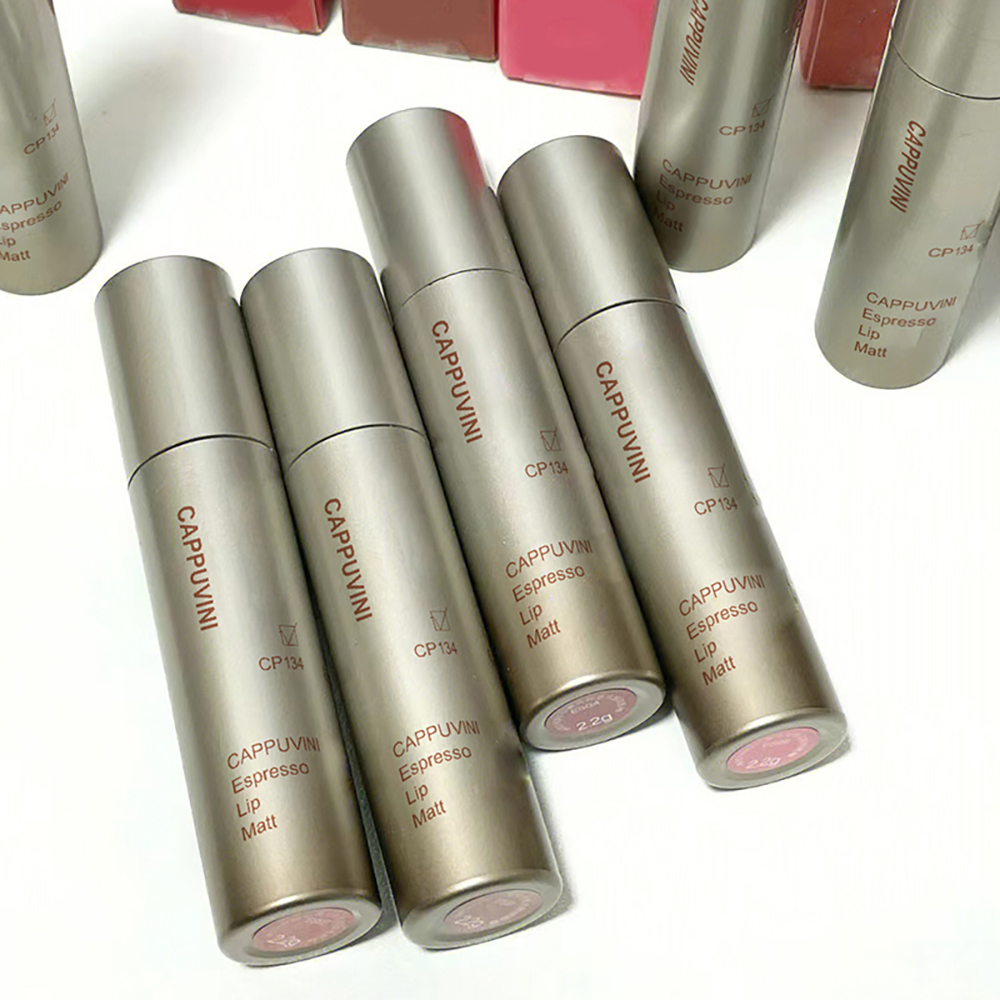 Cappuvini Espresso Matte Lipstick Velvet Lip Glaze Waterproof Long-lasting Texture Smooth Glossy Makeup Setting Lip Color