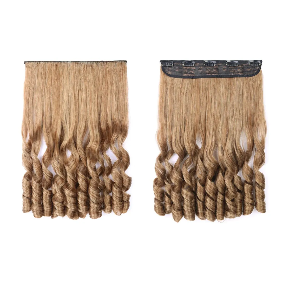 Synthetic Clip in One Piece Hair Extensions 5 Clips in one piece false hair 16inch French curl Style for women girls Daily Party