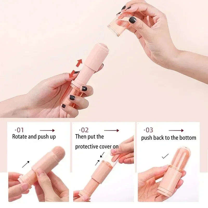4pcs/set 4 In 1 Telescopic Makeup Brush Portable Travel Makeup Brushes Set Eyeshadow Loose Powder Mini Makeup Brush Beauty Tools