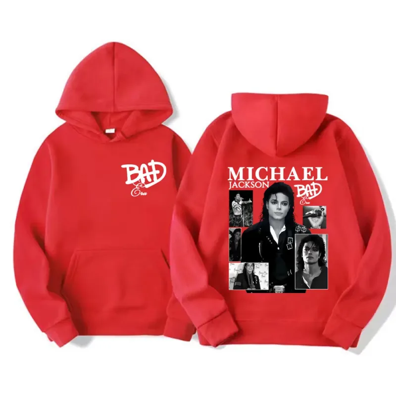 King of Pop Michael Jackson Bad Era Album Graphic Hoodies Men Women Vintage Hot Sale Hoodie Oversized Fleece Comfort Sweatshirts