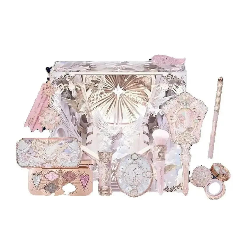 Flower Knows Knight Unicorn Collection Mini All-In Gift Set- with Lipstick Blush Eyeshadow Powder Lip Liner Mirror & Tools
