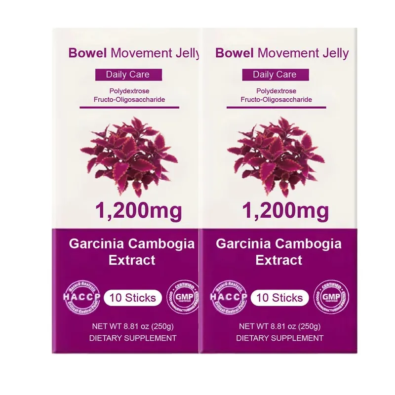 Bowel Movement Jelly (10 Days) - Garcinia Cambogia Jelly Sticks. Grape and Chia Seed. Polydextrose Collagen Hyaluronic Acid