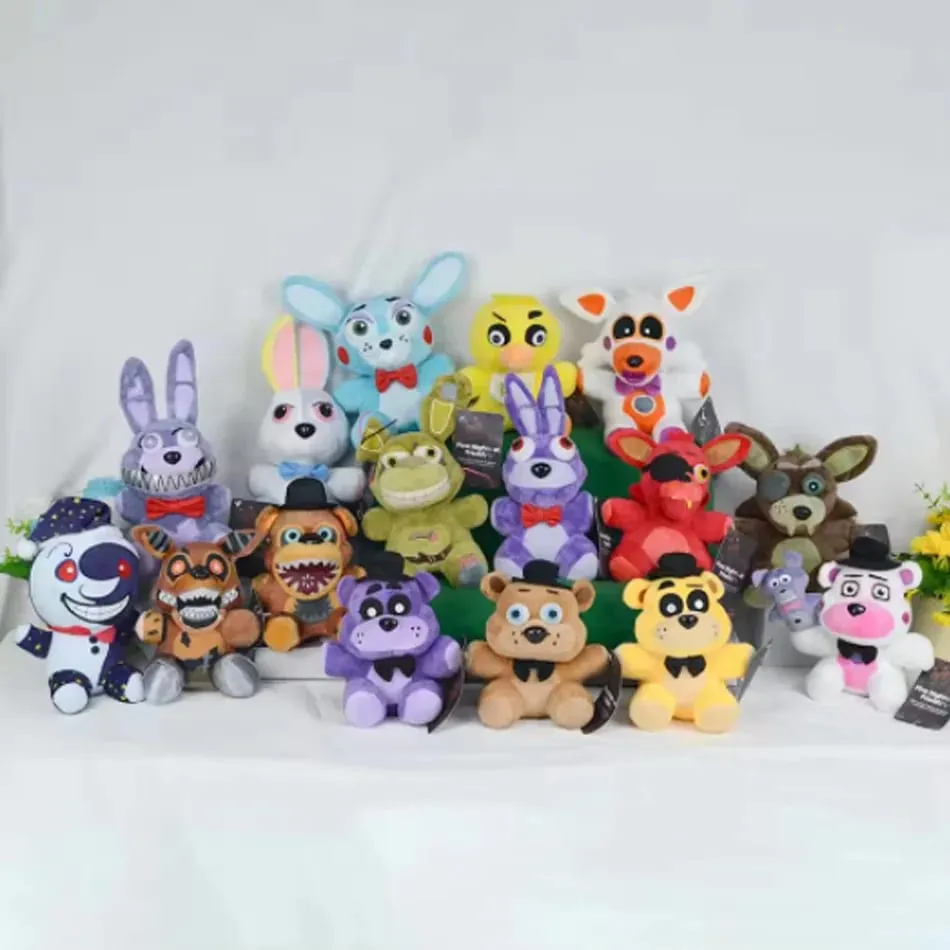 FNaf 18CM Plush Toys Bonnie Bear Foxy Cartoon Stuffed Dolls Freddy Kids Cute Game Doll Gifts