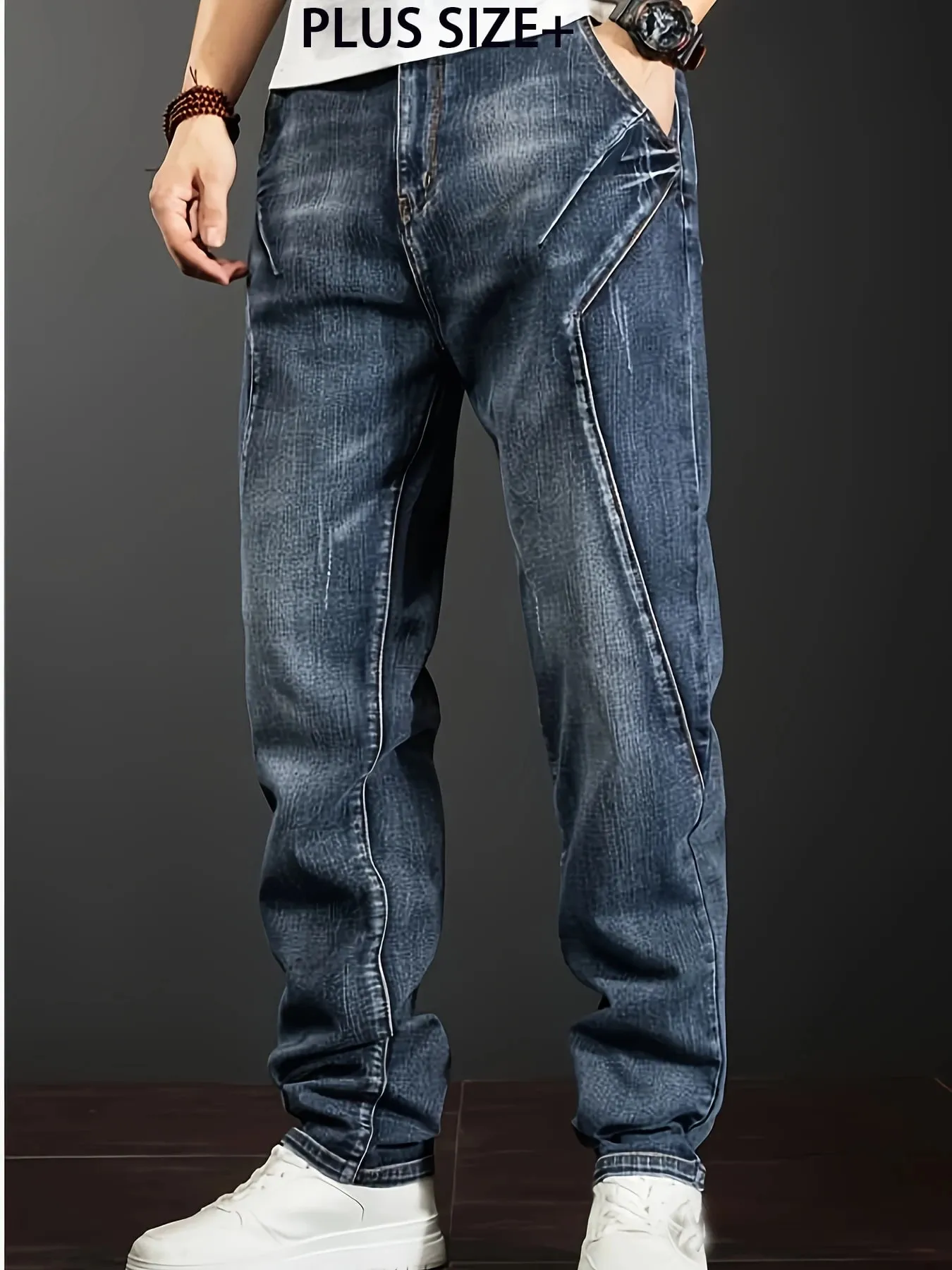 Plus Size Pants Business Men's Jeans 2Xl-6Xl Spring Summer Casual Straight Stretch Fashion Work Denim Trousers Male Clothing — image 5