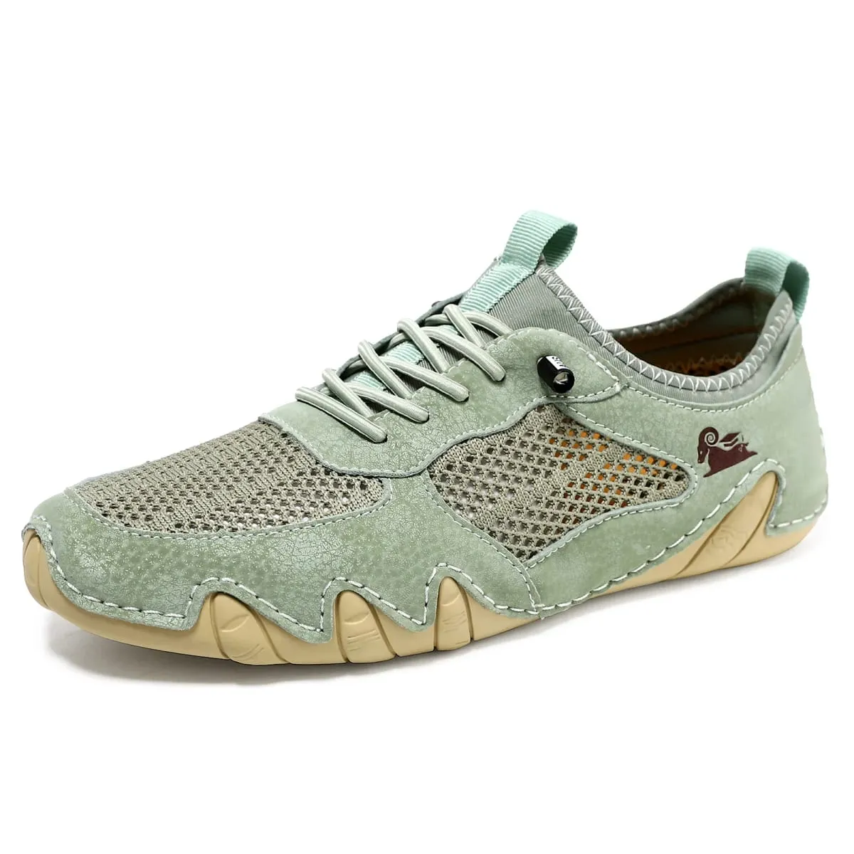 Men Women Big Size Outdoor Casual Shoes Flat Bottom Lacing Summer Breathable Mesh Sneakers