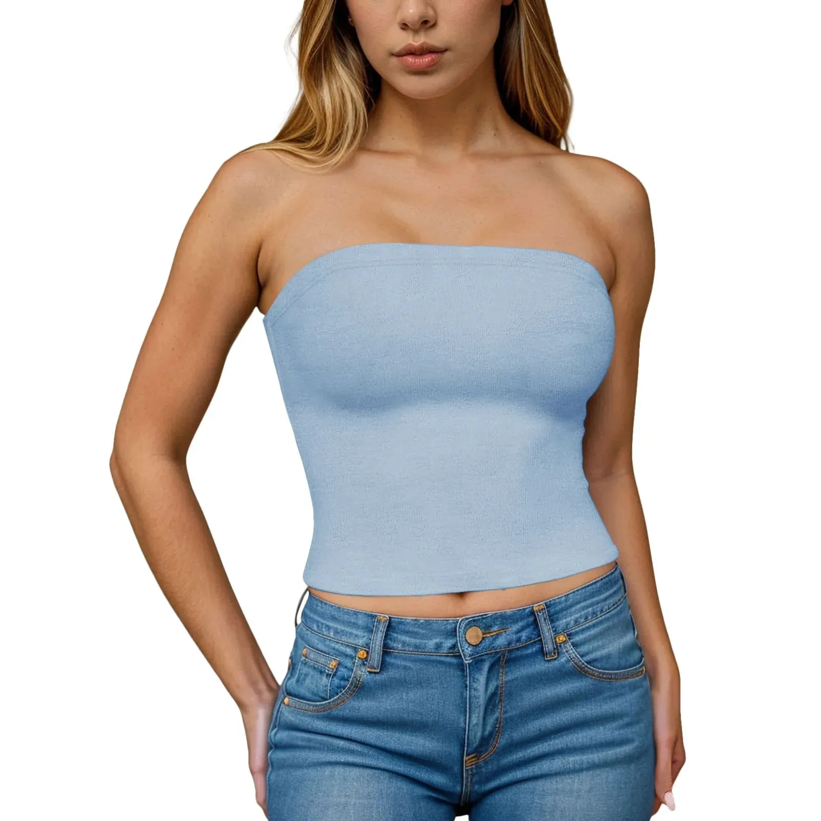 Sexy Off Shoulder Tube Tops Women Strapless Solid Color Backless Bandeau Tops Summer Slim Fit Bottoming Shirts Underwear