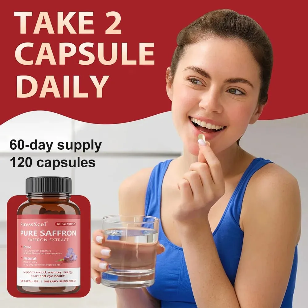 Saffron Supplement Protects Eye Health Improves Dull Skin Tone Promotes Blood Circulation and Boosts Metabolism