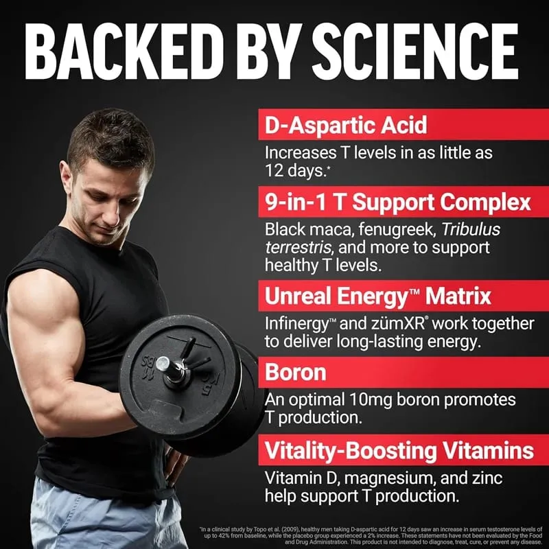 Test X180 Ignite Total Testosterone Booster for Men with Fenugreek Seed Build Lean Muscle Improve Energy & Performance