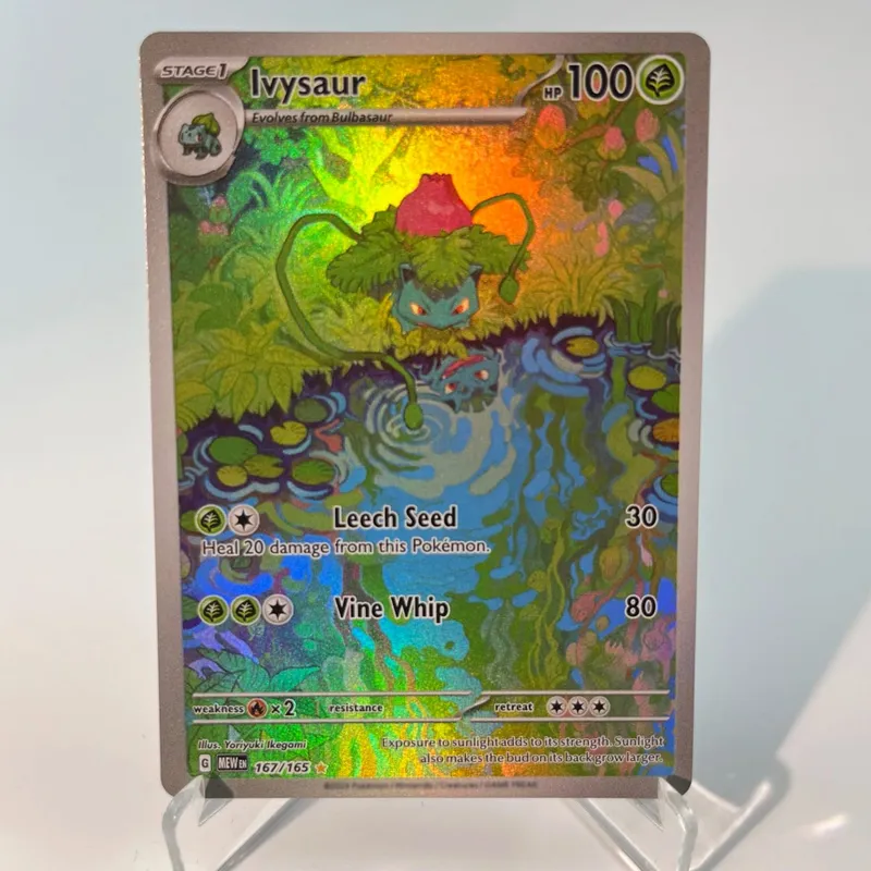 Pokémon 151 PKM Cards PTCG3-D Bulbasaur Squirt Rainbow Gengar ex Holographic Ex GX Rare Collection Battle Toys Gifts for Hobbies