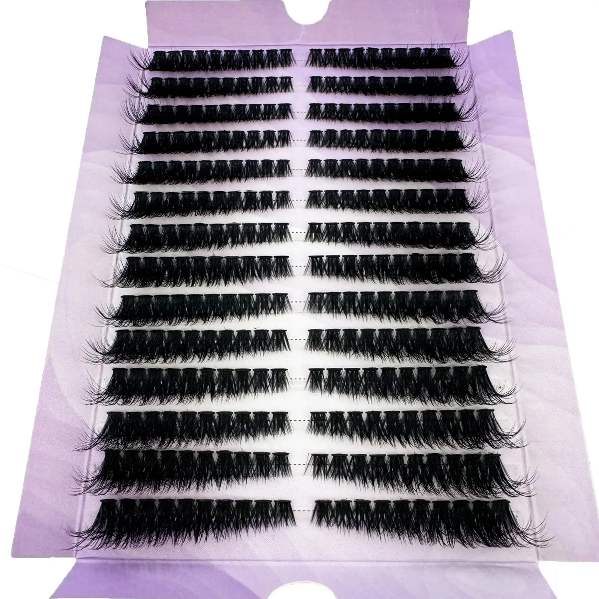 14 Rows Large Capacity Individual Lash Clusters DIY 50D/80D/100D Handmade Fluffy Volume False Eyelashes Cat Eye Lash Extension