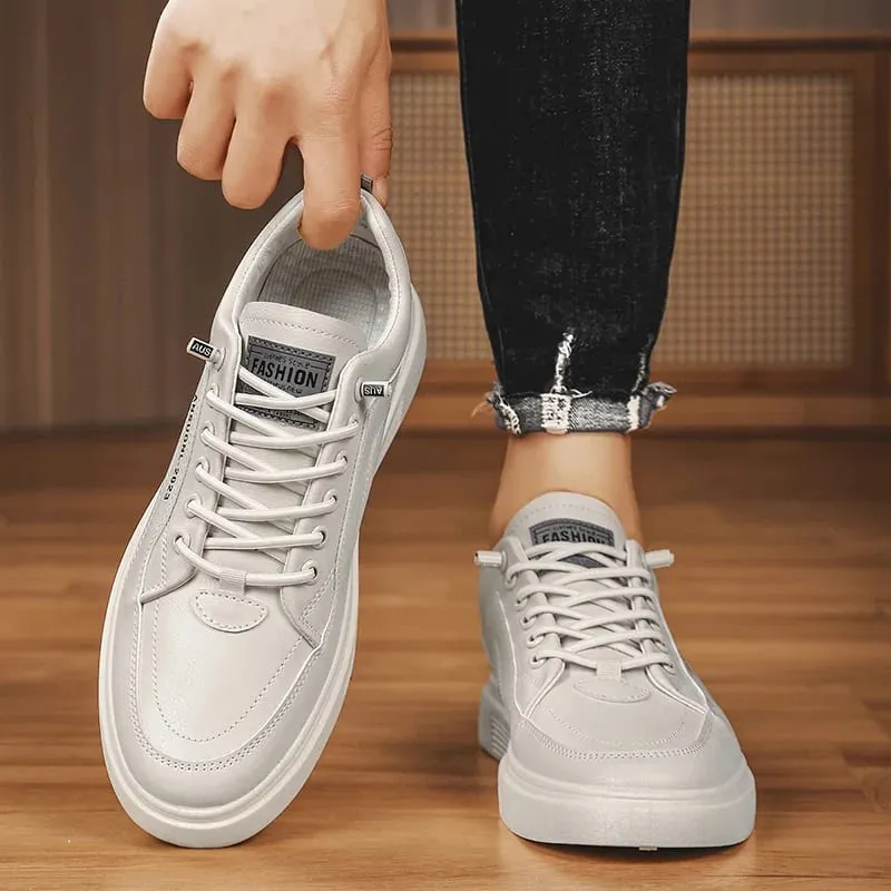 White Shoes Outdoors Leisure Sneakers Breathable Walking Shoes Flat Shoes Chaussure Homme Men's Casual Skateboarding Shoes — image 6