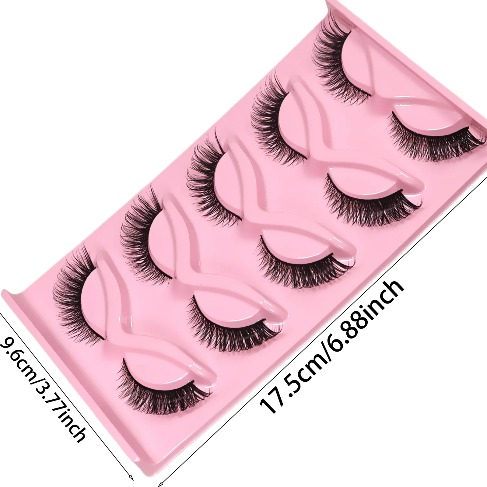 5 Pairs Cat Eye False Eyelashes Long Wispy Lashes Outer Corner Elongated Design Thick Volume Fake Lashes for Daily Party Makeup
