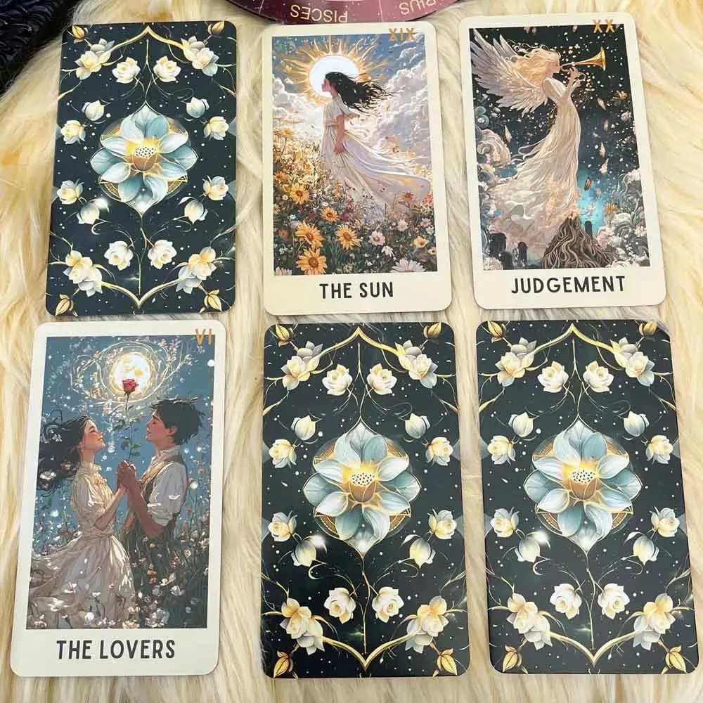 Ethereal Bloom Tarot Cards Deck 78 Pieces 13x8 Cm Trust Flower Theme Includes Paper Guide Card Games