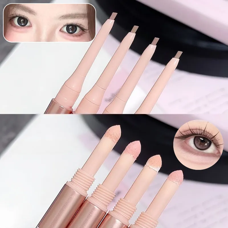 Double Headed Brightening Aegyo Sal Pen Waterproof Lying Silkworm Eyeliner Stick Highlighter Matte Shadow Pen Contour Eye Makeup