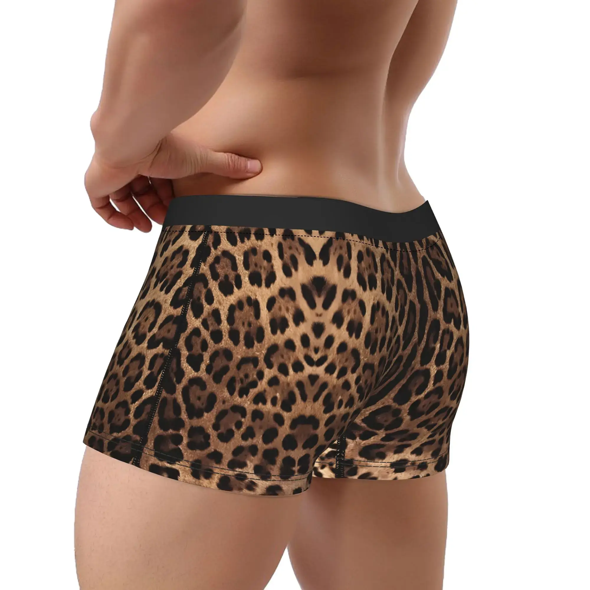 Leopard Print Skin Leopard Print Underpants Breathbale Panties Man Underwear Print Shorts Boxer Briefs — image 3